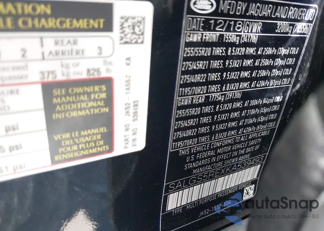 SALGS5REXKA539493: 42610007