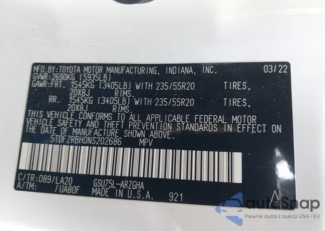 5TDFZRBH0NS202686: 42609104