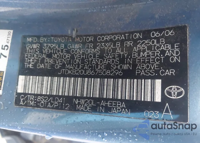 JTDKB20U867508296: 42609139