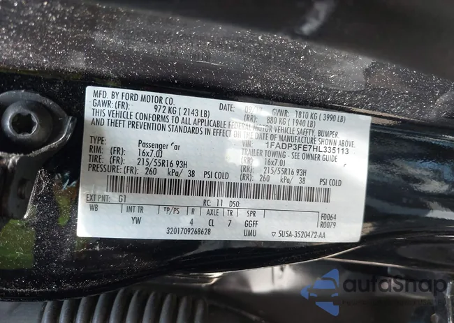 1FADP3FE7HL335113: 42609386