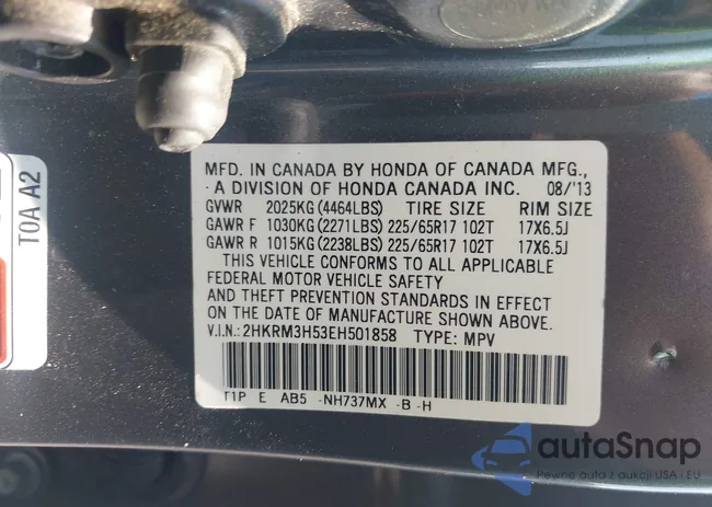 2HKRM3H53EH501858: 42610585