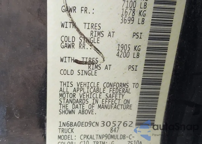 1N6BA0ED9CN305762: 42610605