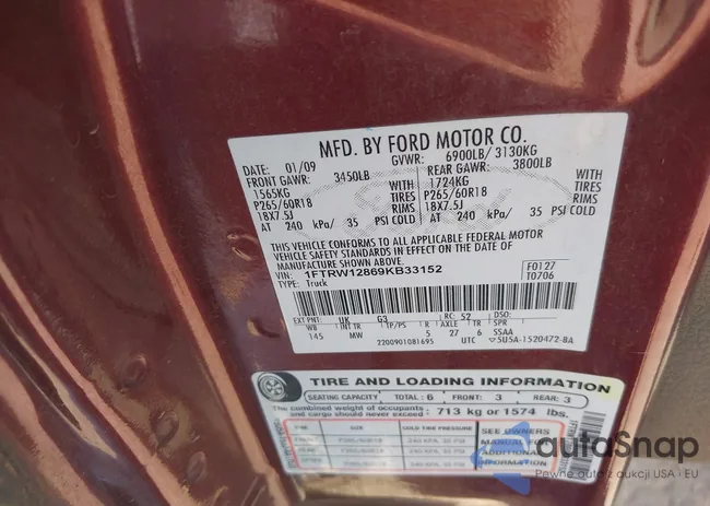 1FTRW12869KB33152: 42610676