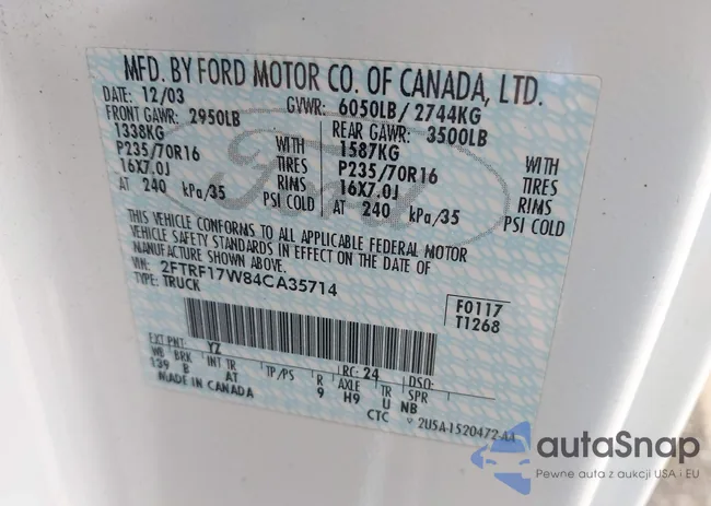 2FTRF17W84CA35714: 42610810