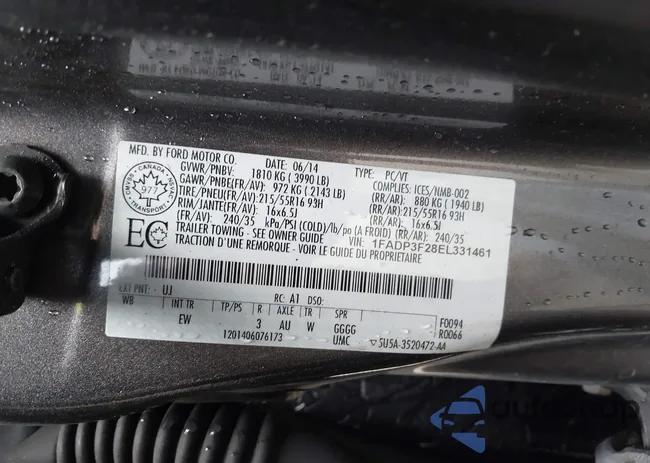 1FADP3F28EL331461: 42610873