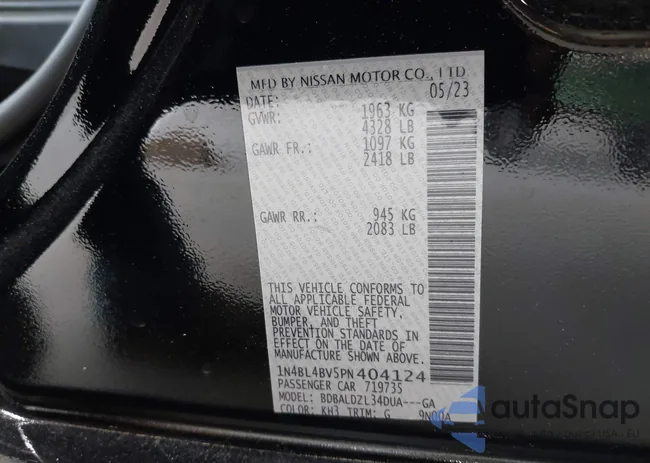 1N4BL4BV5PN404124: 42610918