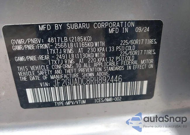 JF2GUADC8RH892446: 42610969