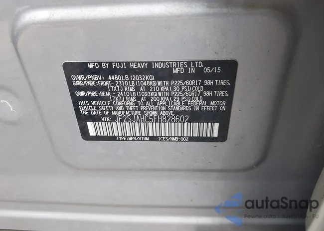 JF2SJAHC5FH828602: 42610971