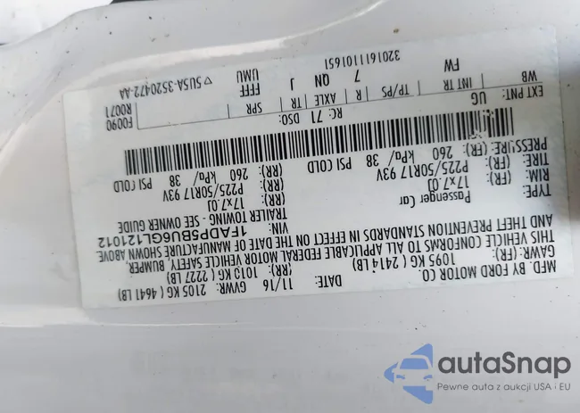 1FADP5BU6GL121012: 42610073