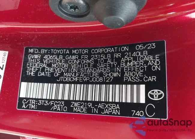 JTDBCMFE9PJ008127: 42610098