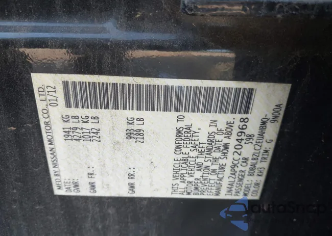 1N4AL2AP9CC204968: 42610242