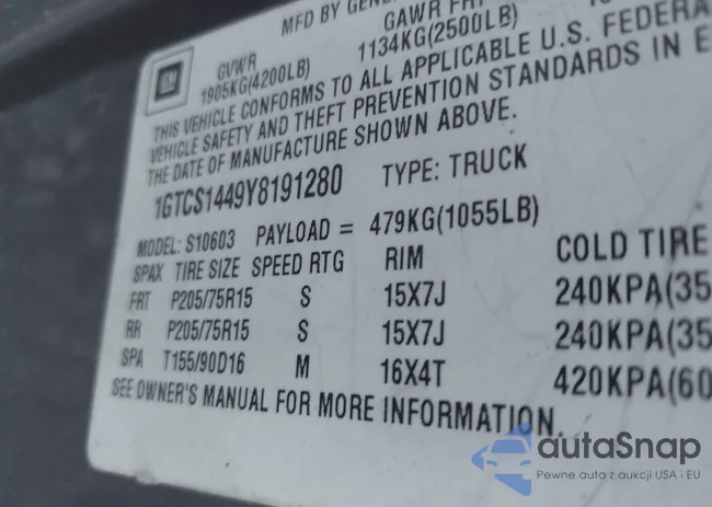 1GTCS1449Y8191280: 42610261