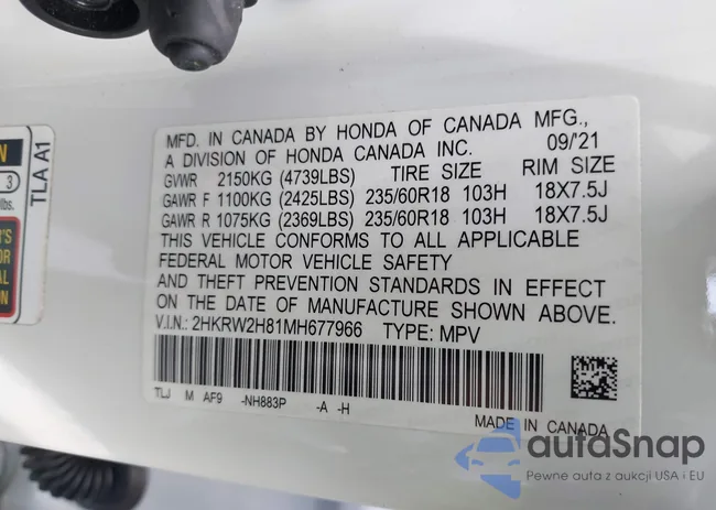 2HKRW2H81MH677966: 42611434