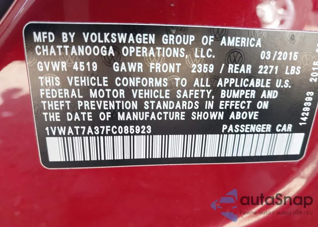 1VWAT7A37FC085923: 42611551