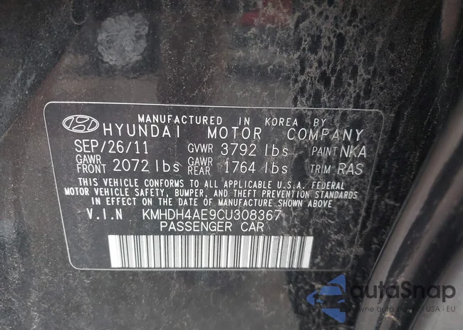 KMHDH4AE9CU308367: 42611595