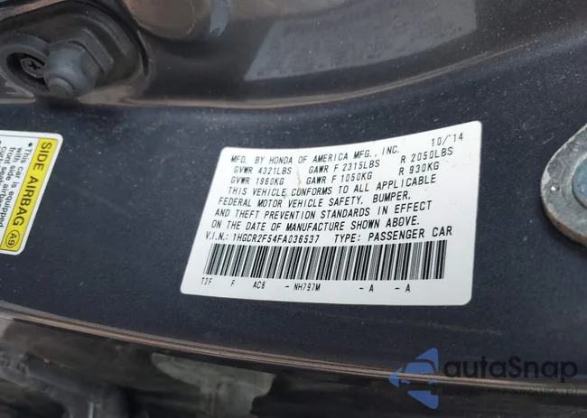 1HGCR2F54FA036537: 42611624