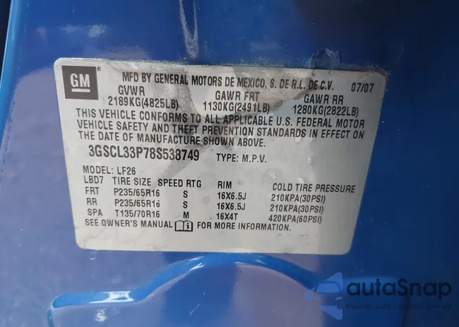 3GSCL33P78S538749: 42611652