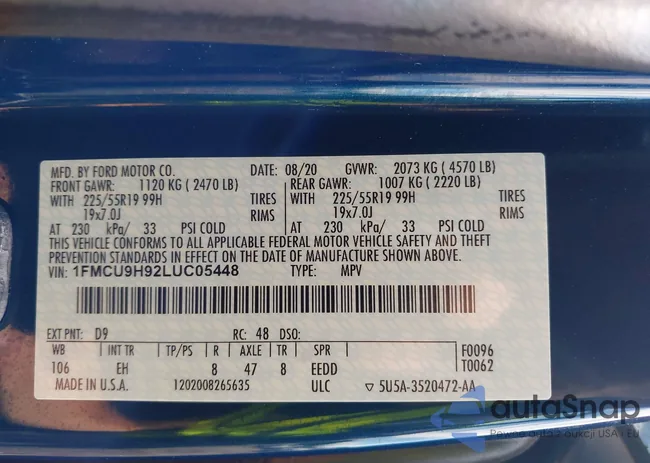 1FMCU9H92LUC05448: 42611658