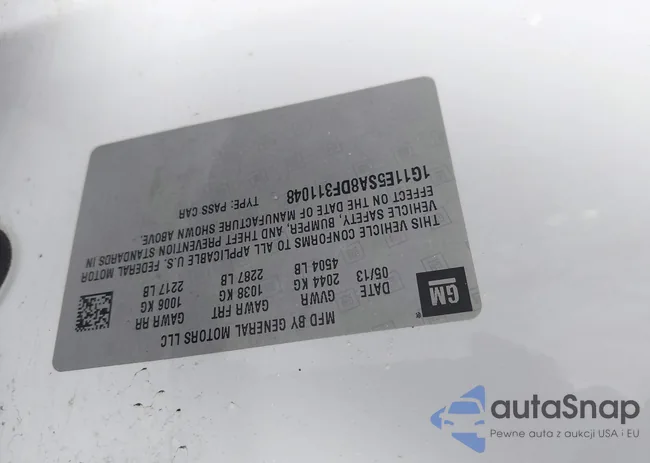 1G11E5SA8DF311048: 42611732