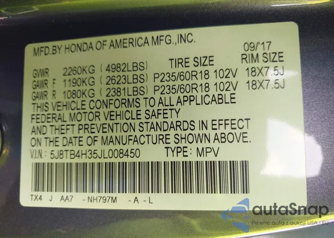 5J8TB4H35JL008450: 42611861