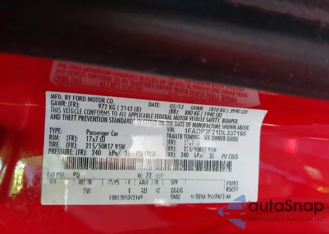 1FADP3F21DL337195: 42611881