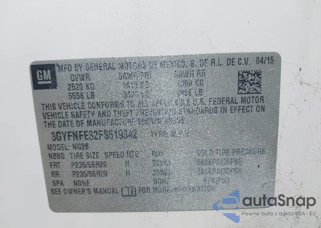 3GYFNFE32FS619342: 42610981