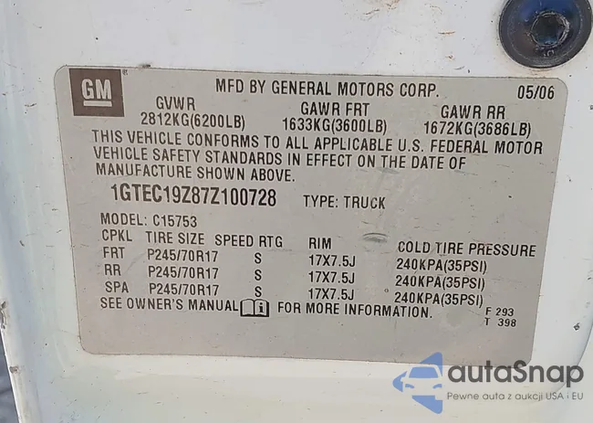 1GTEC19Z87Z100728: 42611082