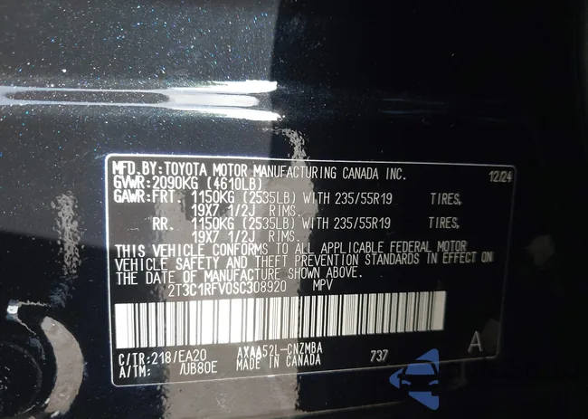 2T3C1RFV0SC308920: 42611115