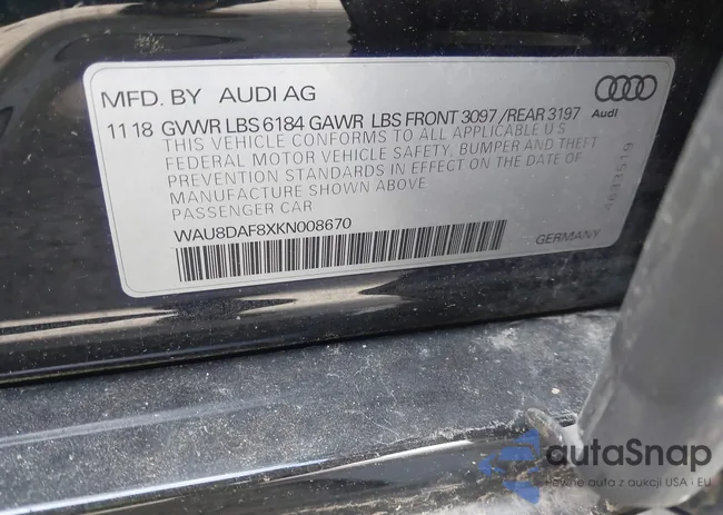 WAU8DAF8XKN008670: 42611116