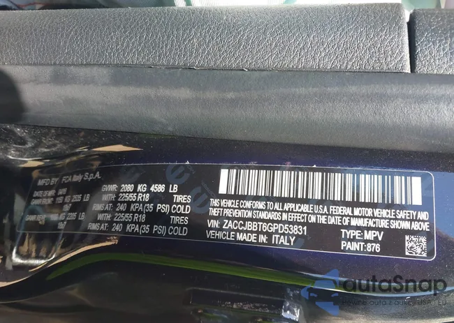 ZACCJBBT6GPD53831: 42611121