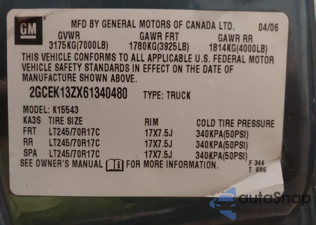 2GCEK13ZX61340480: 42612378