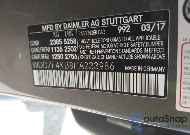 WDDZF4KB8HA233986: 42612689