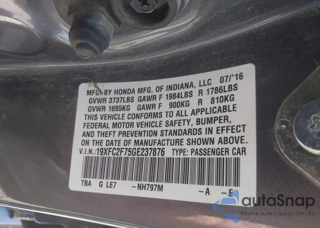 19XFC2F75GE237876: 42612055