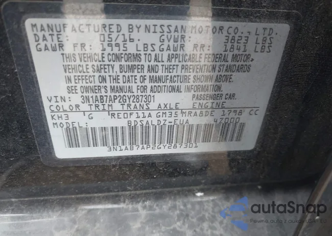 3N1AB7AP2GY287301: 42612167