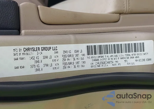 1C4RJFBG8EC408754: 42612211