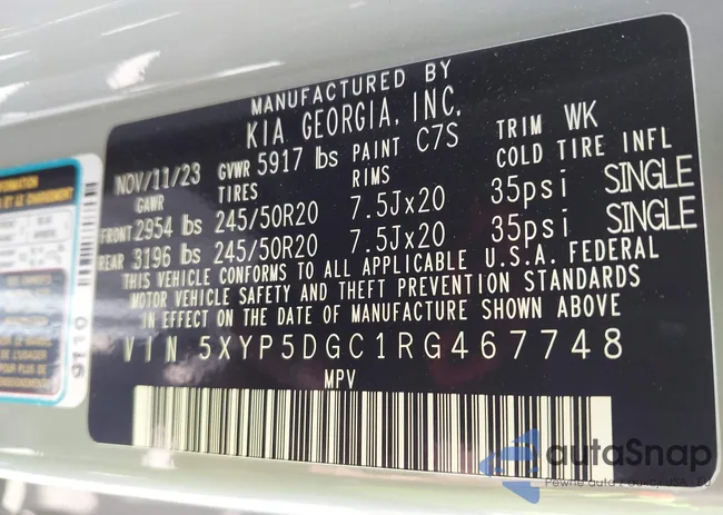 5XYP5DGC1RG467748: 42613478