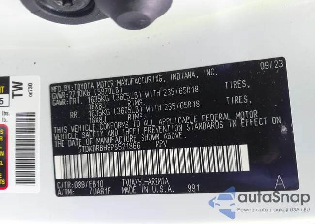 5TDKDRBH8PS521866: 42613541