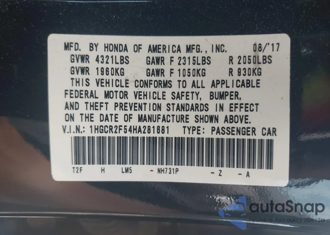 1HGCR2F54HA281681: 42613749