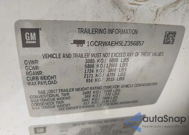 1GCRWAEH5LZ356857: 42613756