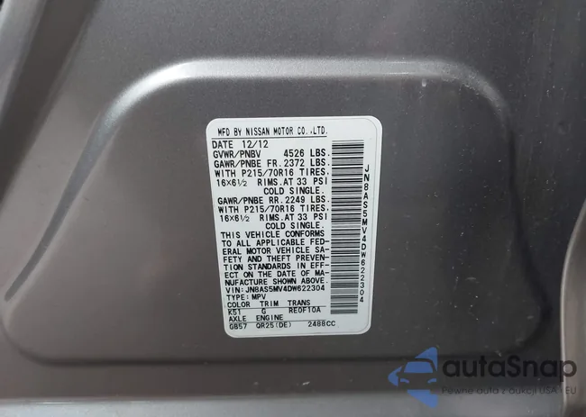 JN8AS5MV4DW622304: 42613774