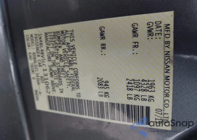 1N4BL4BV5LC131062: 42613870