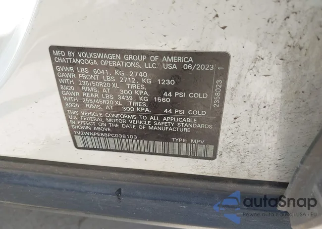 1V2WNPE88PC038103: 42613243