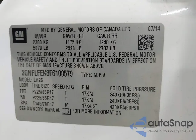 2GNFLFEK8F6108579: 42613272