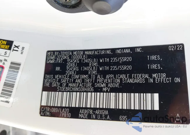 5TDEBRCH8NS084806: 42613355