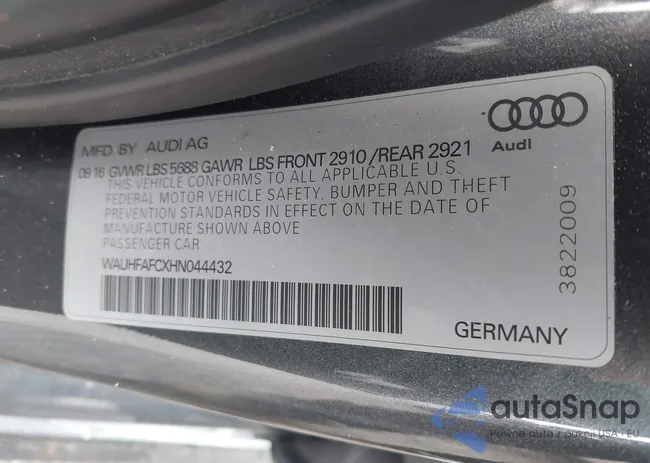 WAUHFAFCXHN044432: 42614520