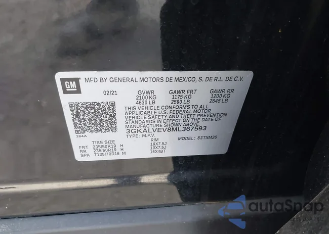 3GKALVEV8ML367593: 42614643