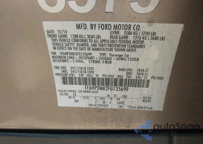 1FAHP2MK2FG135699: 42614660