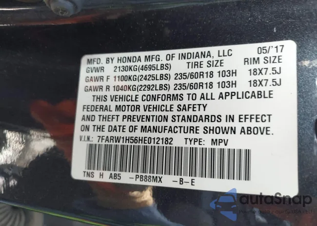 7FARW1H56HE012182: 42614700