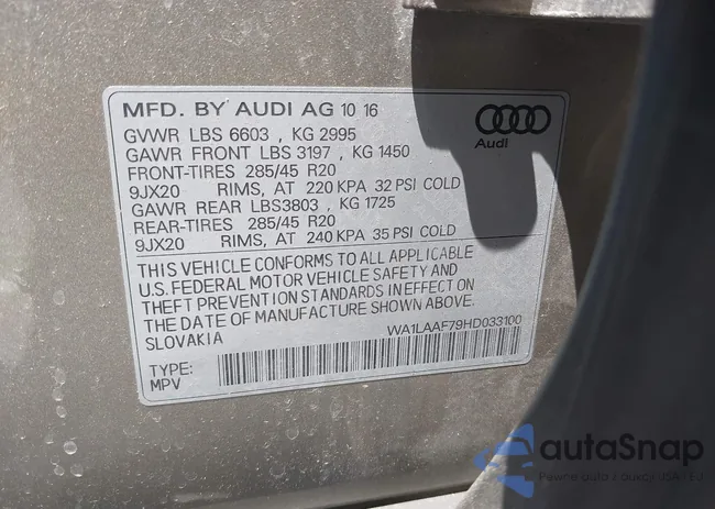 WA1LAAF79HD033100: 42614847