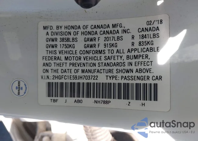 2HGFC1E59JH703722: 42614108